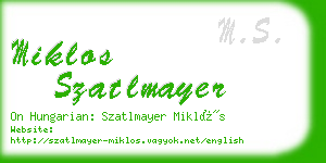 miklos szatlmayer business card